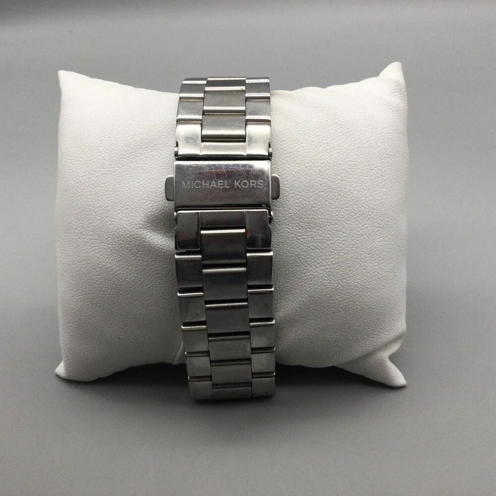 Michael Kors MK-6113 Channing Shimmer Womens Watch 38mm Black New Battery 7.5